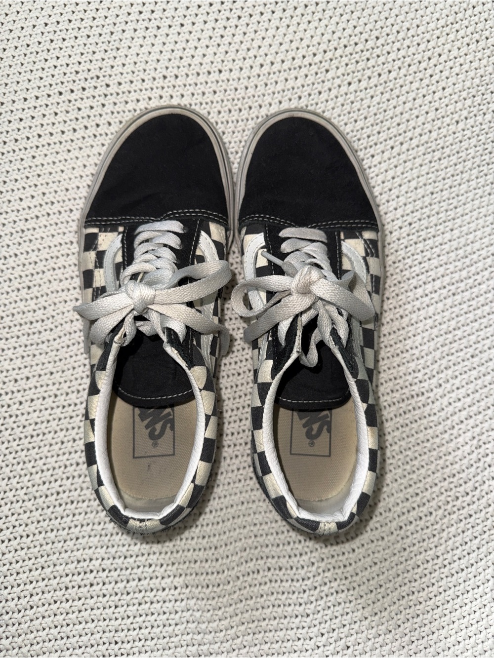 Vans Checkerboard Low-Top Sneakers in Black and White